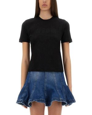 MSGM Graphic Crew Neck T-Shirt - Black