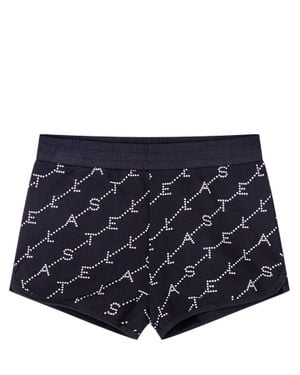 Stella McCartney Mini Bermuda Shorts With Logo Print - Blue