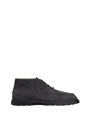 Tod's Veal Suede Slip-On Flat Loafers - Black