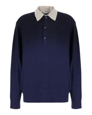 Acne Studios Wool Long Sleeve Round Neck Sweater - Blue