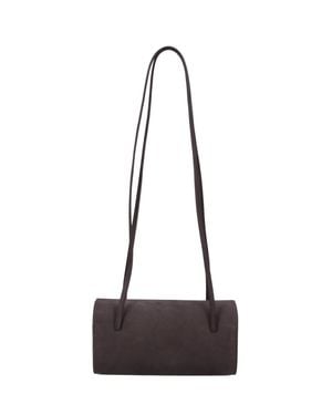 Faune Nubuck Shoulder Bag - White