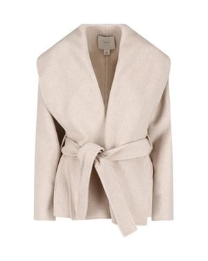 Calvin Klein Belted Wrap Coat - Natural