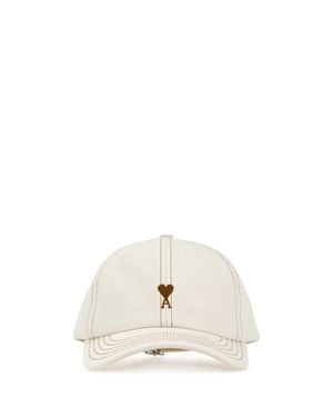 Ami Paris Cotton Denim Baseball Cap For - White