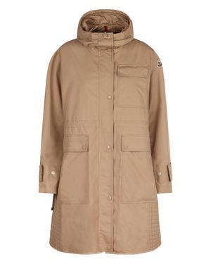 Moncler Meudon Techno Fabric Jacket Cotton Trench & Raincoats - Natural