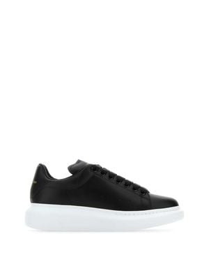 McQueen Sleek Leather Sneaker - Black