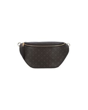 Tory Burch Cotton Tote Bag With Leather Trim - Black