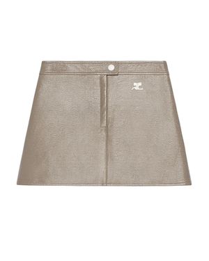 Courreges Reedition Vinyl Mini Skirt - Brown