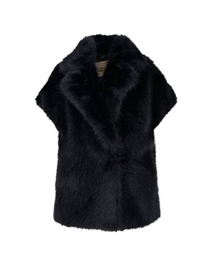 Herno Short-Sleeved Faux Fur Jacket - Black
