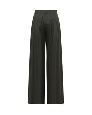 LE SULLY STUDIO Ample Drape Wool-Blend Pants With Creased Detail - Black