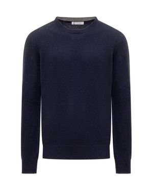 Brunello Cucinelli Cashmere Pullover For Fall 2025 - Blue