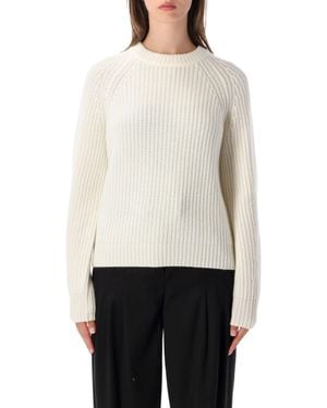 Lisa Yang Ribbed Cashmere Crewneck Sweater - White