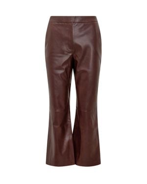 Calvin Klein Faux Leather Trouser Pants - Brown