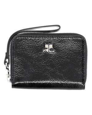 Courreges Naplack Zipped Compact Wallet - Black