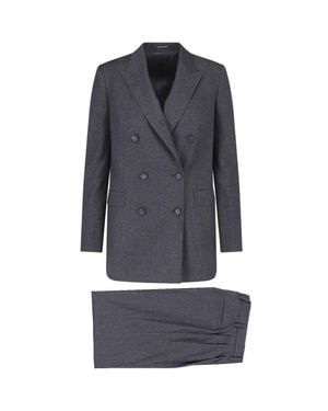 Tagliatore Double-Breasted Blazer And Pants Set - Blue