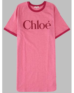 Chloé Mini Cotton Dress For Girls - Pink
