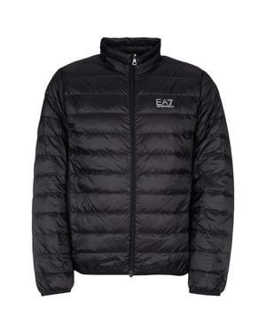 EA7 E. A.7 Lightweight Quilted Down Jacket With Elastic Hem - Black