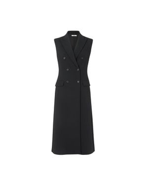 Fendi Sleeveless Double-Breasted Tailored Midi Dress - Black