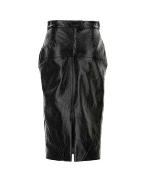 Lanvin Synthetic Leather Skirt - Black