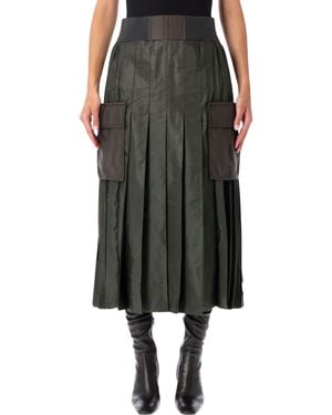 Sacai Pleated Cargo Midi Skirt - Black