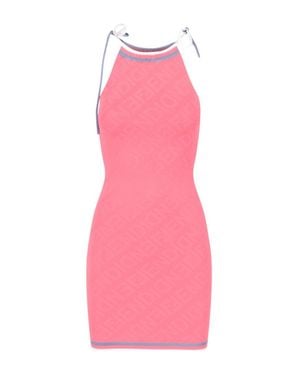 Fendi Dark Viscose Blend Mini Dress - Pink
