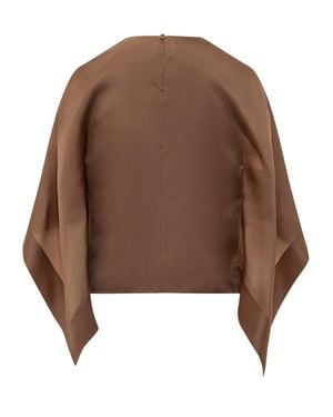 Alberta Ferretti Oversized Chic Button-Up Shirt - Brown