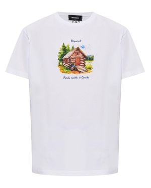 DSquared² Casetta Graphic T-Shirt For - White