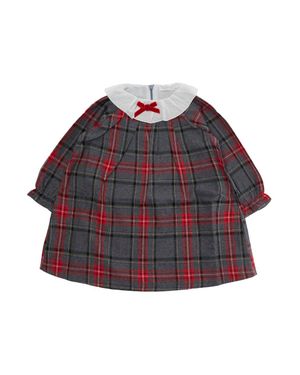 NANAN KIDS Baby Long Sleeve Cotton Dress With Round Neck - Red