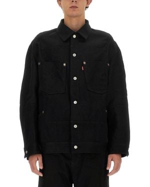 Junya Watanabe Cotton Denim X Wool Serge Levi's W Name - Black