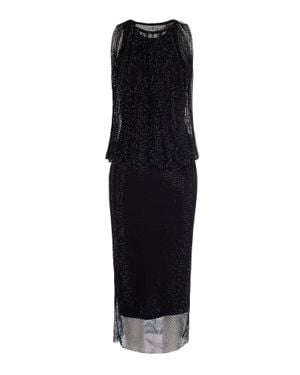 Sportmax Mesh Dress With Crystals - Black
