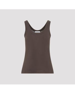 Lemaire Ribbed Tank Top - Brown