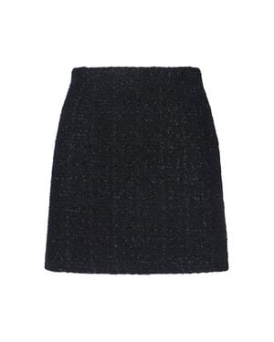 Tagliatore Wool-Blend Mini Skirt With Cotton & Polyamide Construction - Black