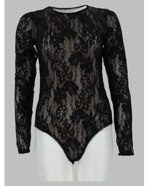 Zimmermann Long Sleeve Lace Bodysuit - Black