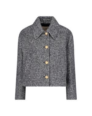 Valentino Herringbone Wool Jacket - Gray