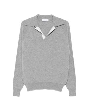 Lardini Wool-Cashmere Polo Shirt With Classic Collar - Gray