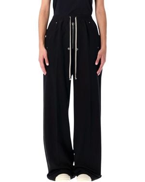 Rick Owens Drawstring Wide-Leg Pants With Front Zip Detail - Black