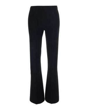 Twinset High-Waisted Flared Pants With Back Logo Plate - Black