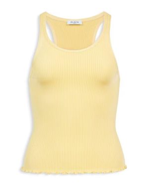 Alaïa Scoop Neck Top - Yellow