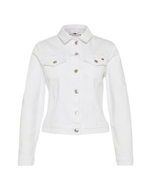 Tommy Hilfiger Cropped Denim Flap Jacket - White