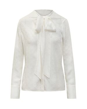 Ferragamo Logo Round Neck Top - White