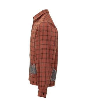 Amiri Sequin Palms Long-Sleeve Shirt - Red