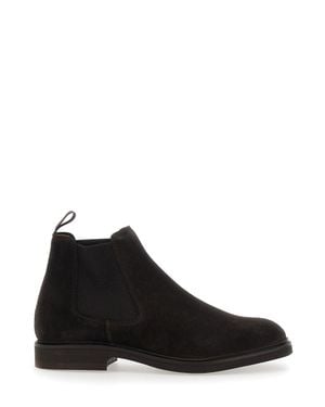 BERWICK 1707 Suede Ankle Boots With Vibram Sole - Black