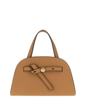 Tory Burch Romy Small Leather Satchel - Brown
