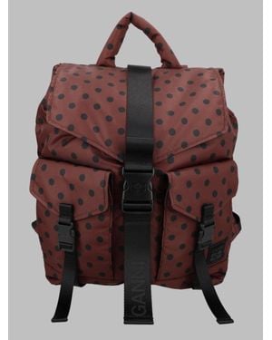 Ganni Polka Dot Backpack - Brown