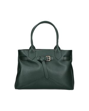 Ballantyne Leather Buckle Tote Bag - Green