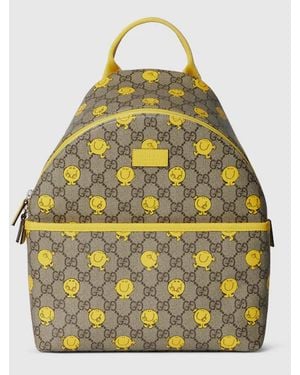 Gucci Mini Gg Suprinteme Backpack With Mr. Characters - Yellow