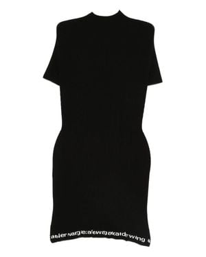 Alexander Wang Alexanderwang. T Alexander Wang Ribbed Short-Sleeve Dress - Black