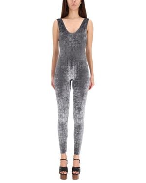 Gucci Jumpsuit With "Gg" Embroidery - Blue