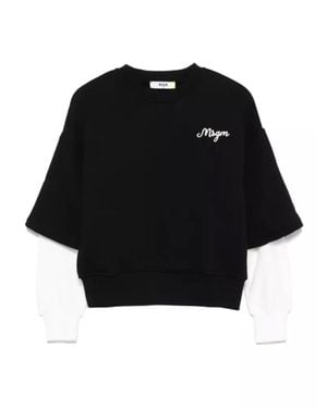 MSGM Jersey With Logo - Black