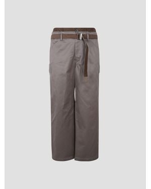 Sacai Cotton Chino Nylon Twill Pants - Gray
