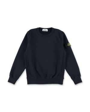 Stone Island Junior Compass Badge Crew Neck Sweatshirt - Blue